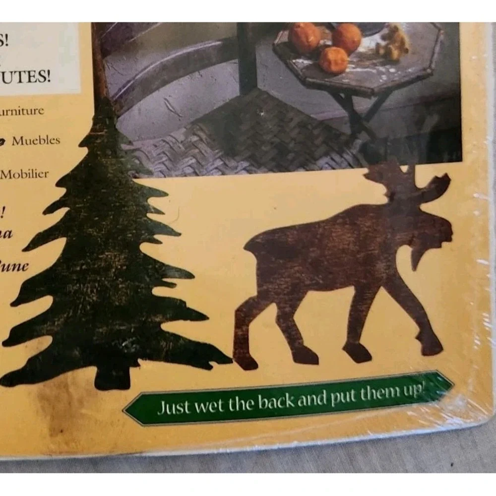 Wallies Wallpaper Cutouts 25 Pre-Pasted Moose & Trees Bring Outdoor Life Cabin
